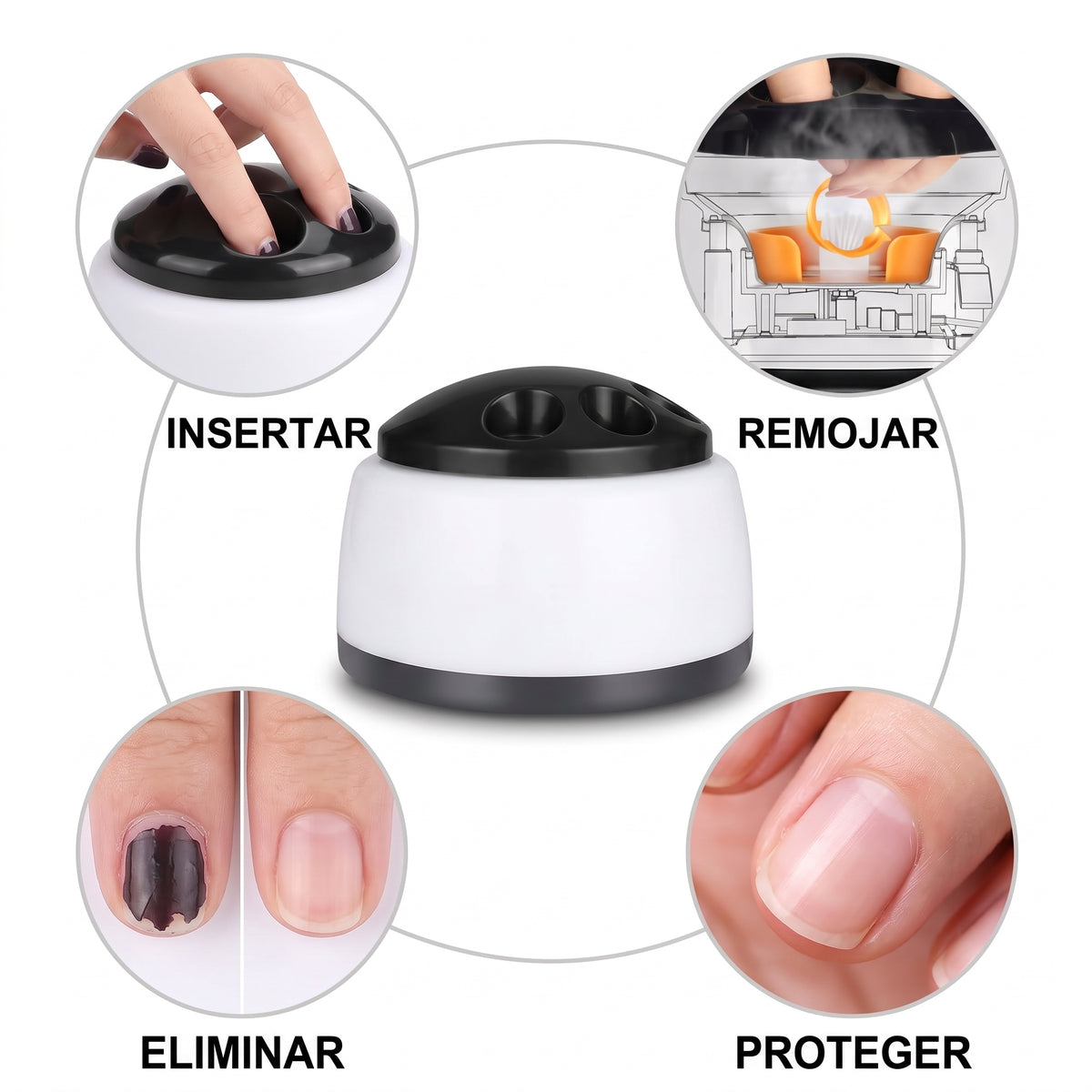 Máquina de Vapor para Remover Esmalte de Uñas